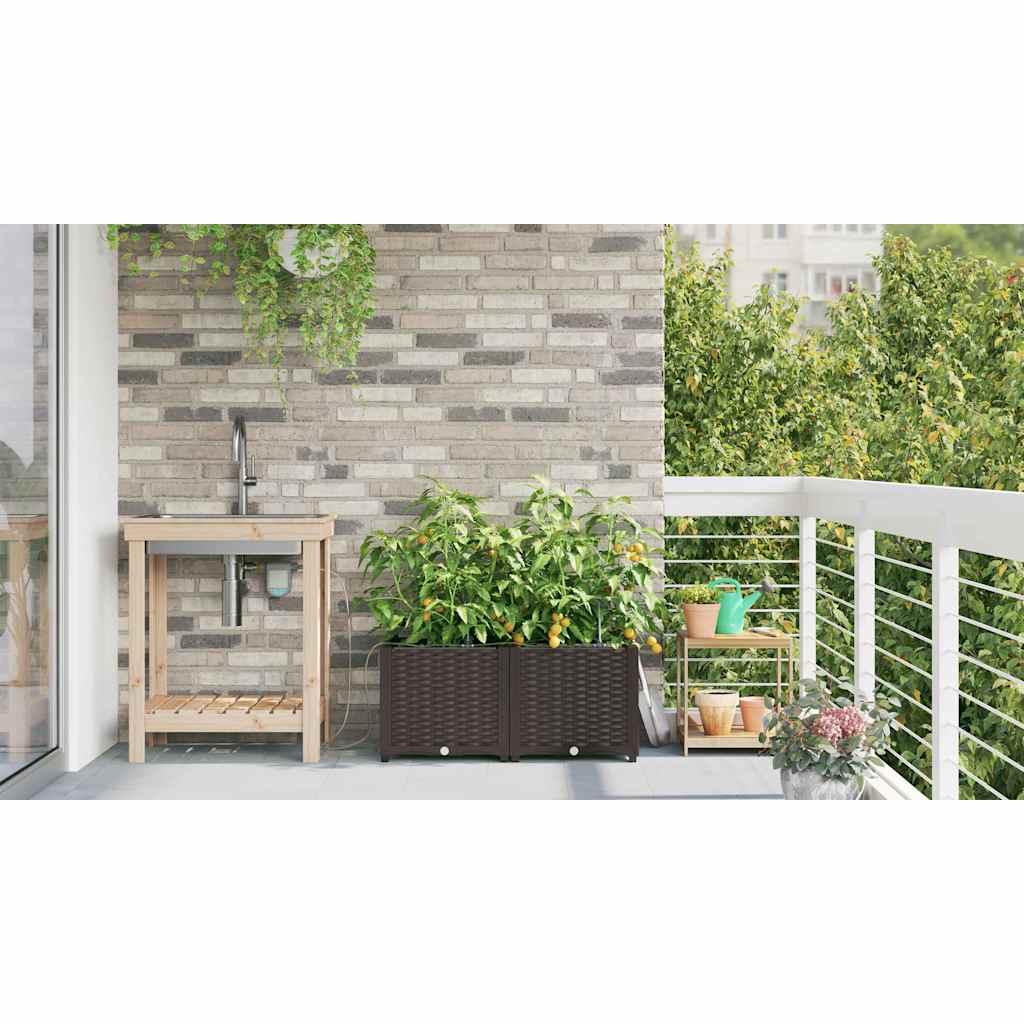 Gartenpflanzer Braun 80 x 40 x 37.5 cm Stahl