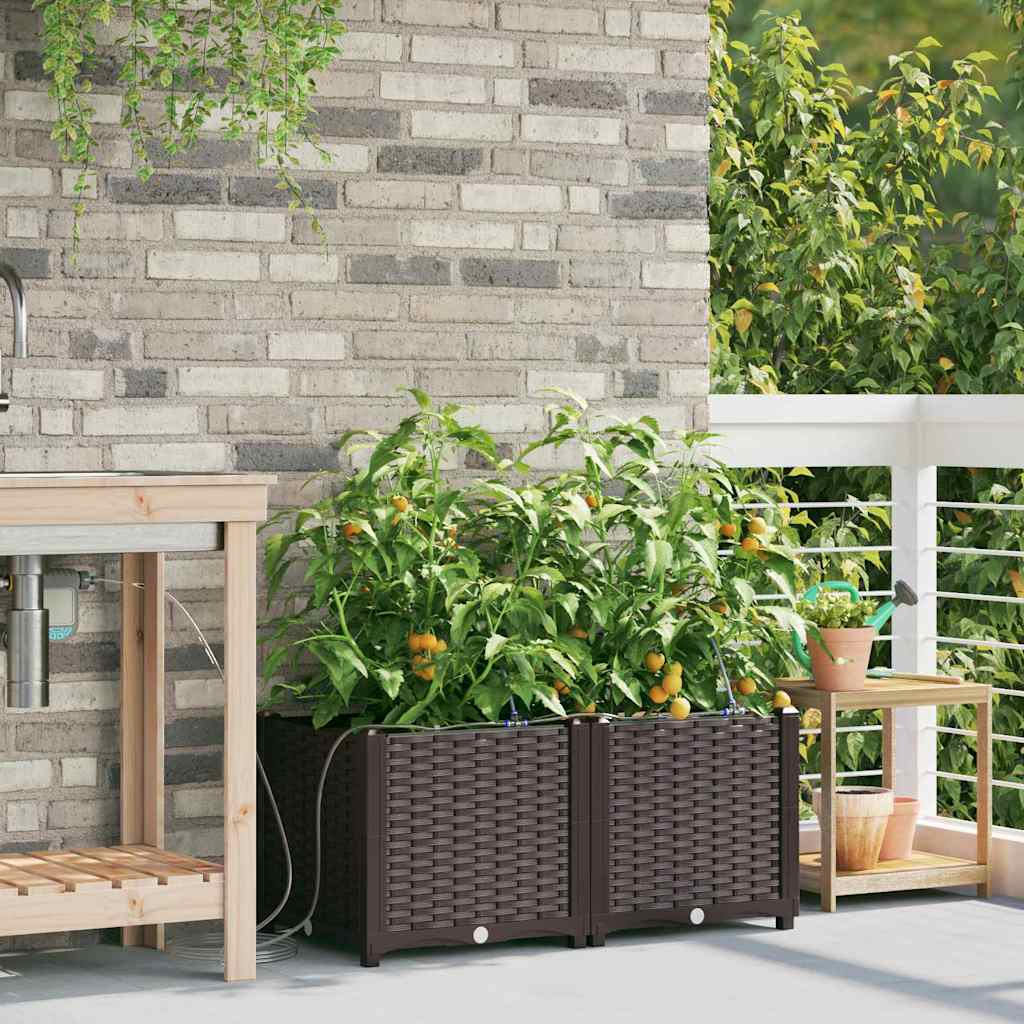 Gartenpflanzer Braun 80 x 40 x 37.5 cm Stahl