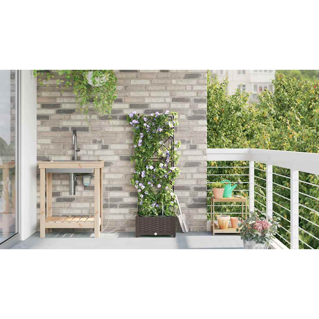 Gartenpflanzer Braun 40 x 40 x 126 cm Stahl