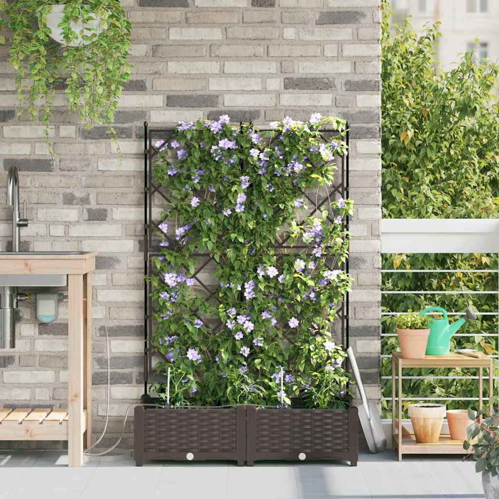 Gartenpflanzer Braun 80 x 40 x 126 cm Stahl