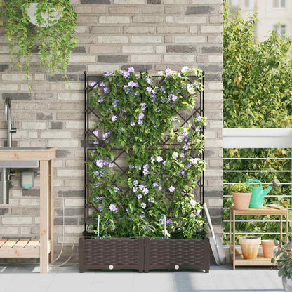 Gartenpflanzer Braun 80 x 40 x 126 cm Stahl