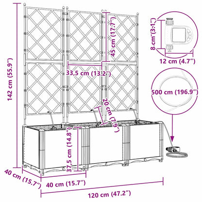 Gartenpflanzer Braun 120 x 40 x 142 cm Stahl