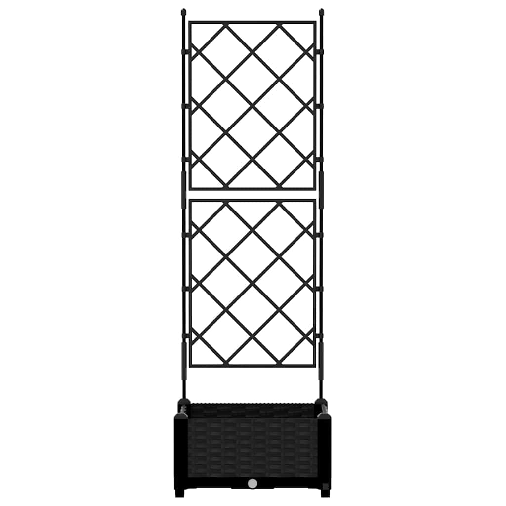 Gartenpflanzer mit Gitter Schwarz 40 x 40 x 125,5 cm PP