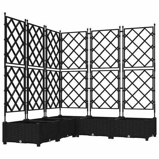 Gartenpflanzer mit Gitter 5 pcs Schwarz 120 x 120 x 125,5 cm PP