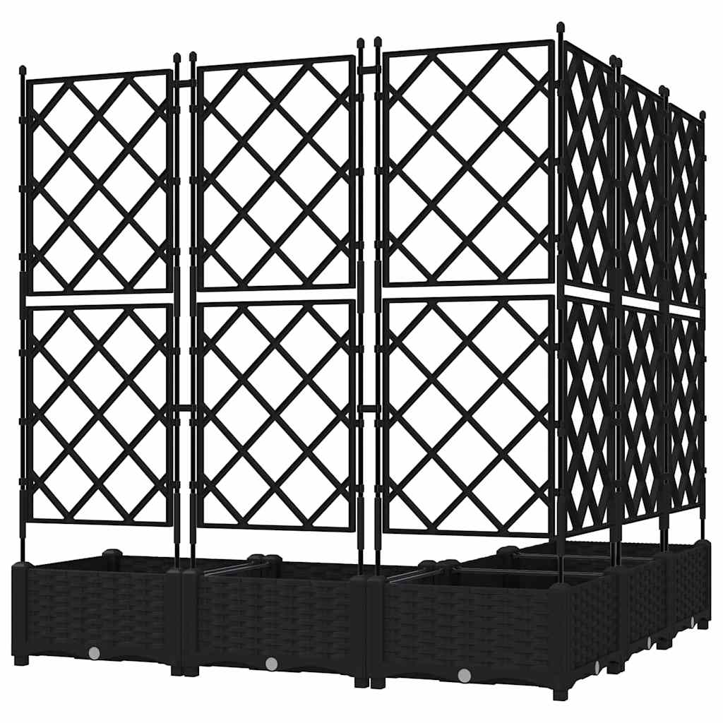 Gartenpflanzer mit Gitter 5 pcs Schwarz 120 x 120 x 125,5 cm PP