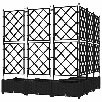 Gartenpflanzer mit Gitter 5 pcs Schwarz 120 x 120 x 125,5 cm PP