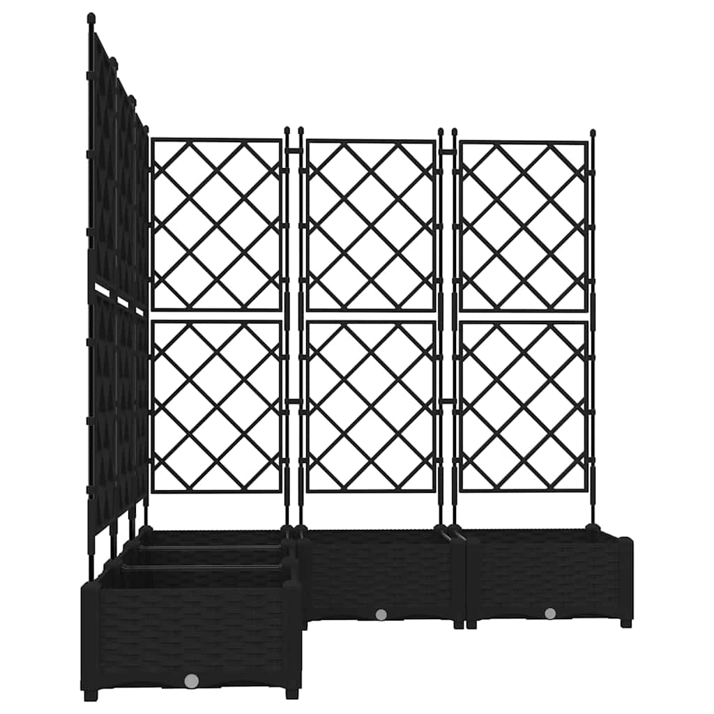 Gartenpflanzer mit Gitter 5 pcs Schwarz 120 x 120 x 125,5 cm PP