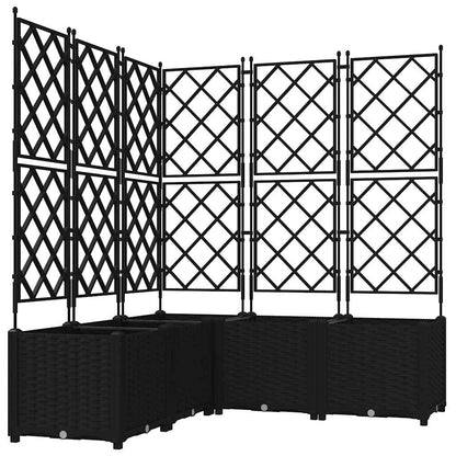 Gartenpflanzer mit Gitter 5 pcs Schwarz 120 x 120 x 143 cm PP