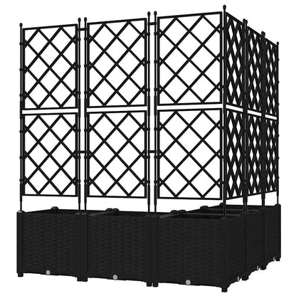 Gartenpflanzer mit Gitter 5 pcs Schwarz 120 x 120 x 143 cm PP