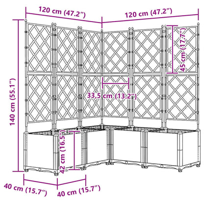 Gartenpflanzer mit Gitter 5 pcs Schwarz 120 x 120 x 143 cm PP