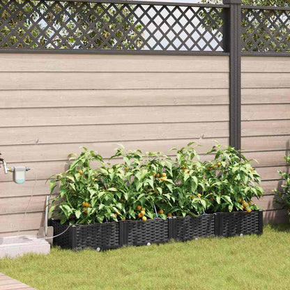 Gartenpflanzer Schwarz 160 x 40 x 22 cm Stahl