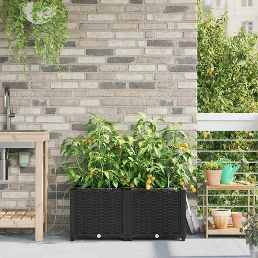 Gartenpflanzer Schwarz 80 x 40 x 37.5 cm Stahl