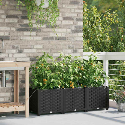 Gartenpflanzer Schwarz 120 x 40 x 37.5 cm Stahl