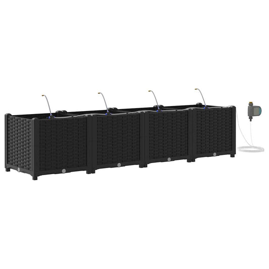 Gartenpflanzer Schwarz 160 x 40 x 37.5 cm Stahl