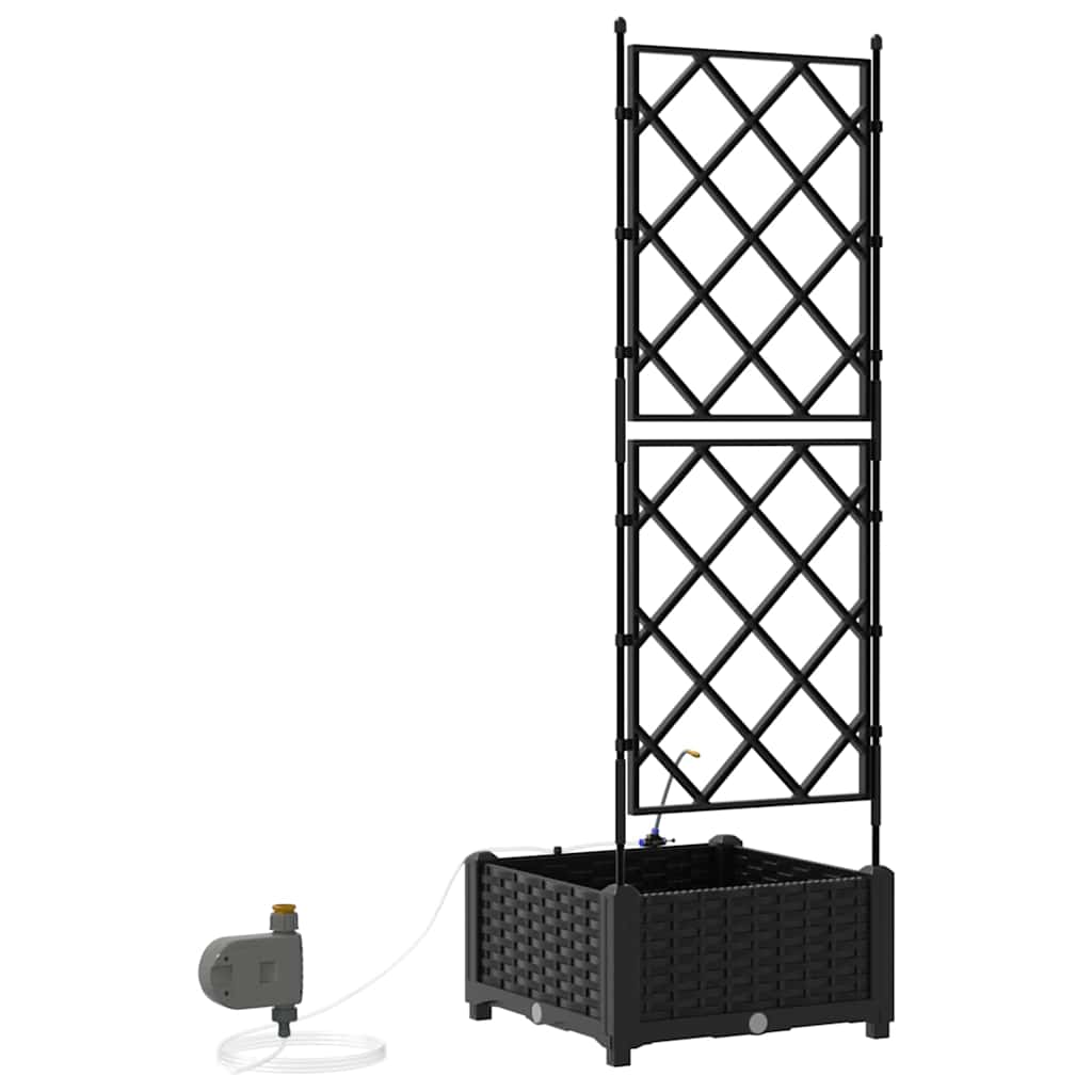 Gartenpflanzer Schwarz 40 x 40 x 126 cm Stahl