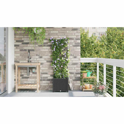 Gartenpflanzer Schwarz 40 x 40 x 142 cm Stahl
