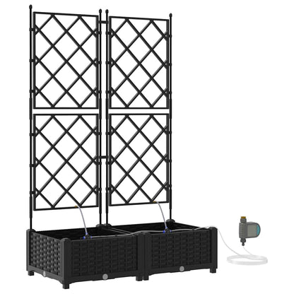 Gartenpflanzer Schwarz 80 x 40 x 126 cm Stahl