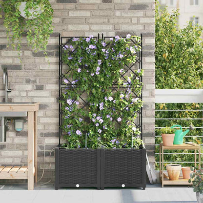 Gartenpflanzer Schwarz 80 x 40 x 142 cm Stahl
