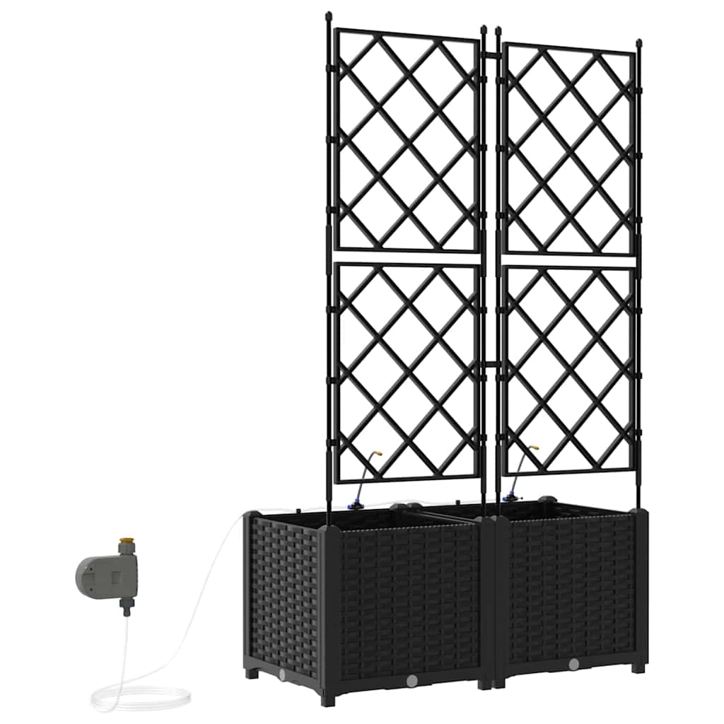 Gartenpflanzer Schwarz 80 x 40 x 142 cm Stahl