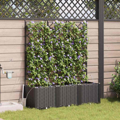 Gartenpflanzer Schwarz 120 x 40 x 142 cm Stahl