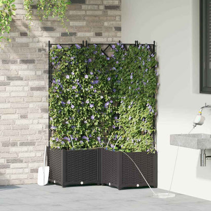Gartenpflanzer Schwarz 80 x 80 x 142 cm Stahl