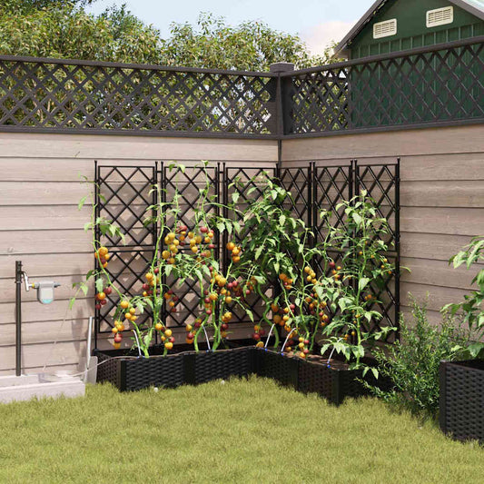 Gartenpflanzer Schwarz 120 x 120 x 126 cm Stahl