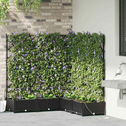 Gartenpflanzer Schwarz 120 x 120 x 126 cm Stahl