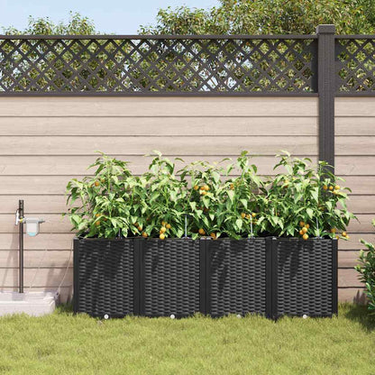 Gartenpflanzer Schwarz 160 x 40 x 52 cm Stahl