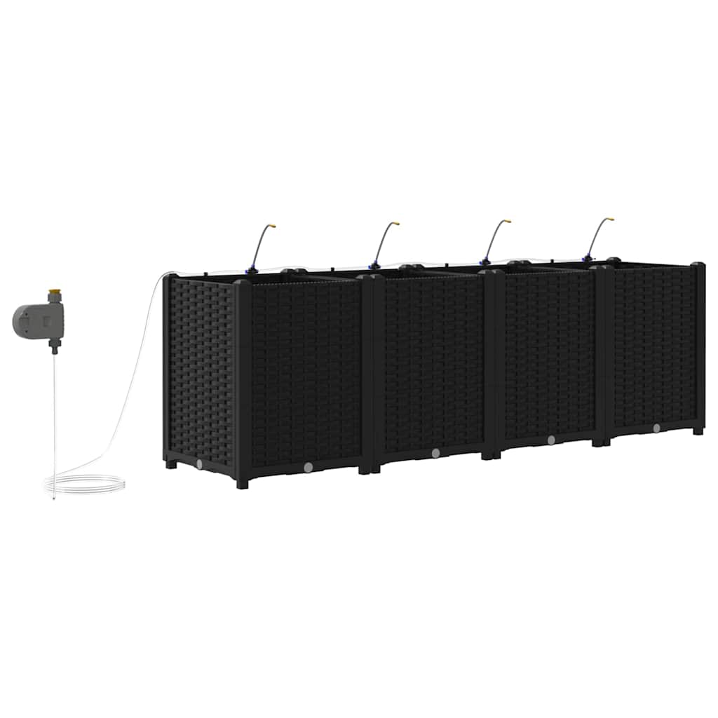 Gartenpflanzer Schwarz 160 x 40 x 52 cm Stahl