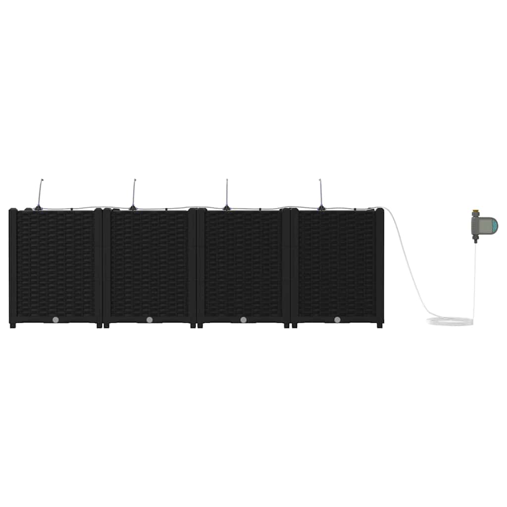 Gartenpflanzer Schwarz 160 x 40 x 52 cm Stahl
