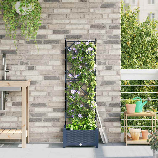 Gartenpflanzer mit Gitter Grau 40 x 40 x 125,5 cm PP