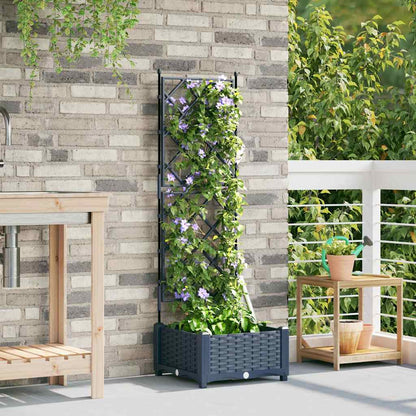 Gartenpflanzer mit Gitter Grau 40 x 40 x 125,5 cm PP