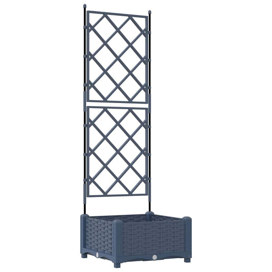 Gartenpflanzer mit Gitter Grau 40 x 40 x 125,5 cm PP