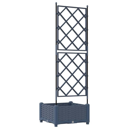 Gartenpflanzer mit Gitter Grau 40 x 40 x 125,5 cm PP