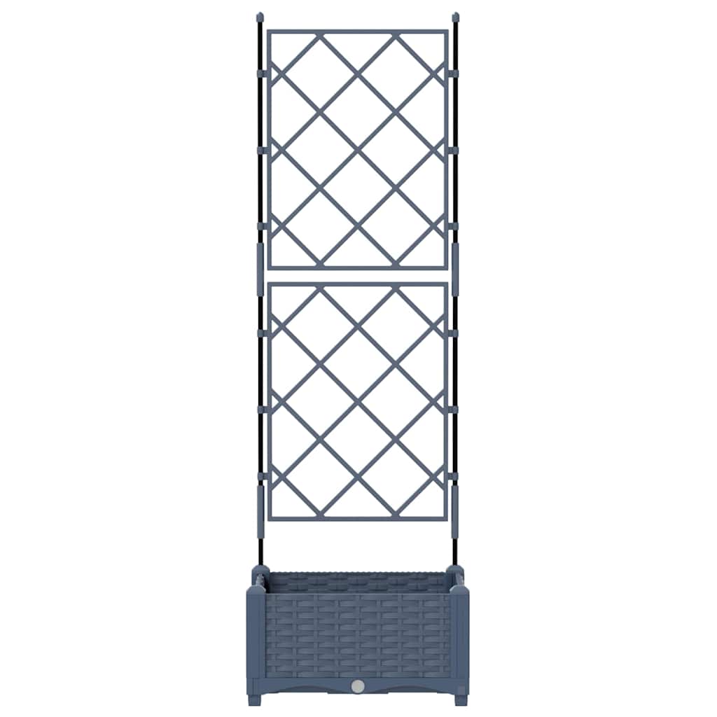 Gartenpflanzer mit Gitter Grau 40 x 40 x 125,5 cm PP
