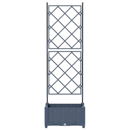 Gartenpflanzer mit Gitter Grau 40 x 40 x 125,5 cm PP