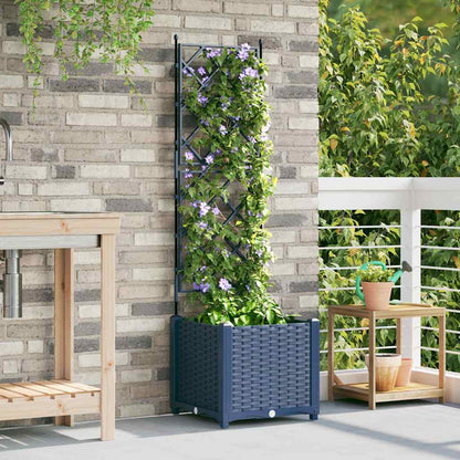 Gartenpflanzer mit Gitter Grau 40 x 40 x 143 cm PP