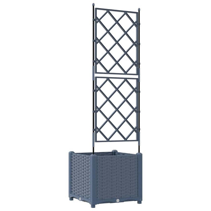 Gartenpflanzer mit Gitter Grau 40 x 40 x 143 cm PP