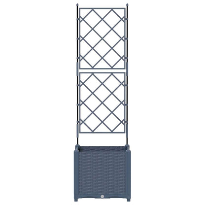 Gartenpflanzer mit Gitter Grau 40 x 40 x 143 cm PP