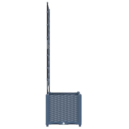 Gartenpflanzer mit Gitter Grau 40 x 40 x 143 cm PP