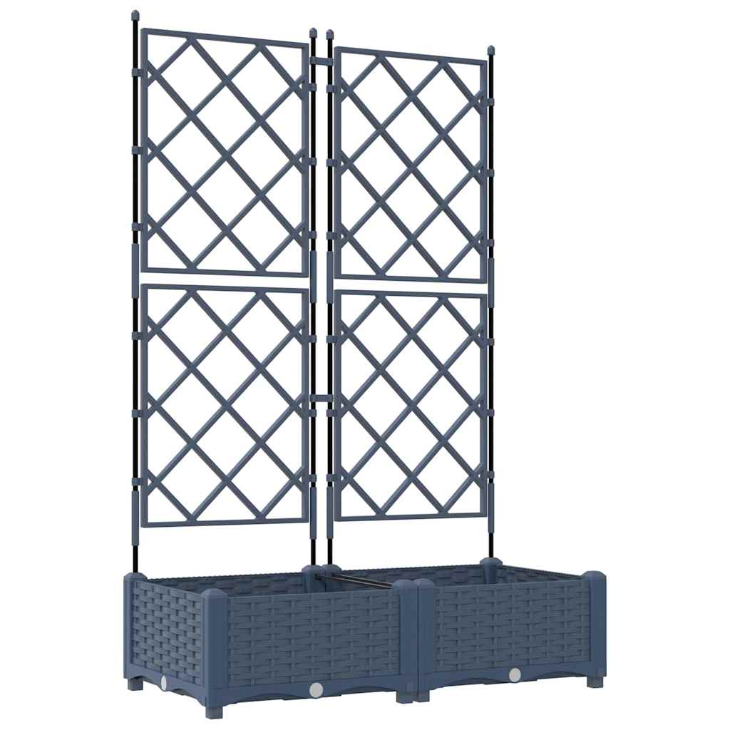 Gartenpflanzer mit Gitter Grau 80 x 40 x 125,5 cm PP