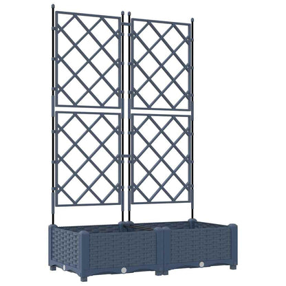 Gartenpflanzer mit Gitter Grau 80 x 40 x 125,5 cm PP
