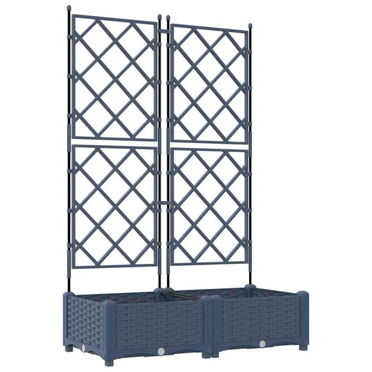 Gartenpflanzer mit Gitter Grau 80 x 40 x 125,5 cm PP