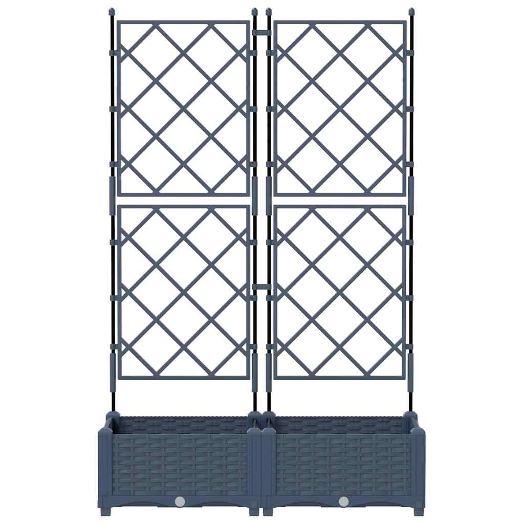 Gartenpflanzer mit Gitter Grau 80 x 40 x 125,5 cm PP