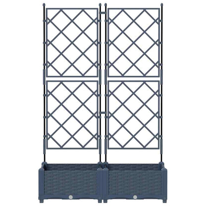 Gartenpflanzer mit Gitter Grau 80 x 40 x 125,5 cm PP