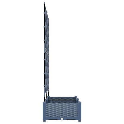 Gartenpflanzer mit Gitter Grau 80 x 40 x 125,5 cm PP