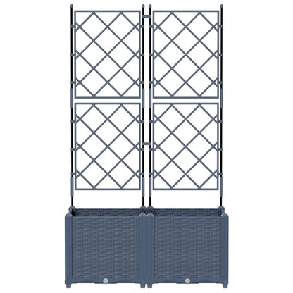 Gartenpflanzer mit Gitter 2 pcs Grau 80 x 40 x 143 cm PP