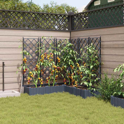 Gartenpflanzer mit Gitter 5 pcs Grau 120 x 120 x 125,5 cm PP