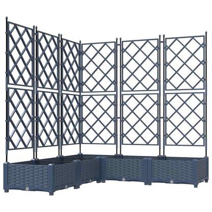 Gartenpflanzer mit Gitter 5 pcs Grau 120 x 120 x 125,5 cm PP