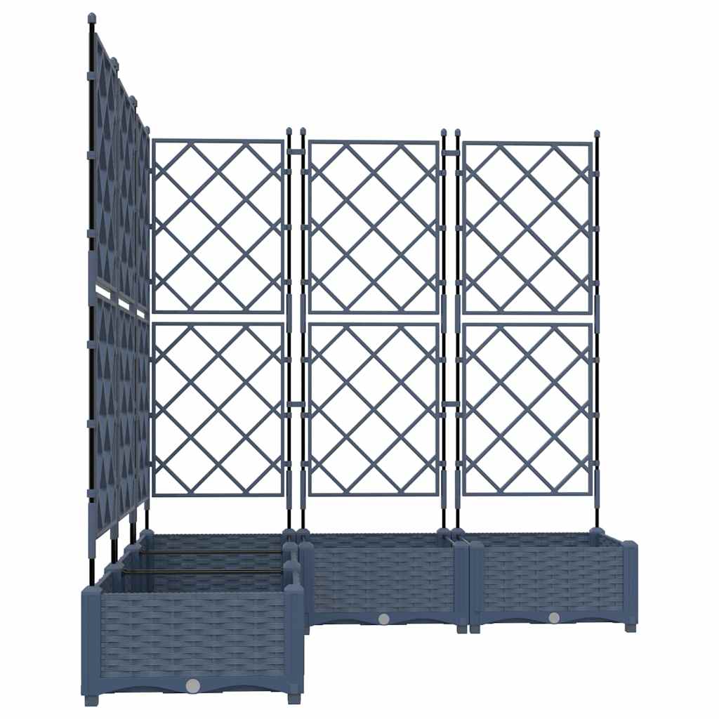 Gartenpflanzer mit Gitter 5 pcs Grau 120 x 120 x 125,5 cm PP
